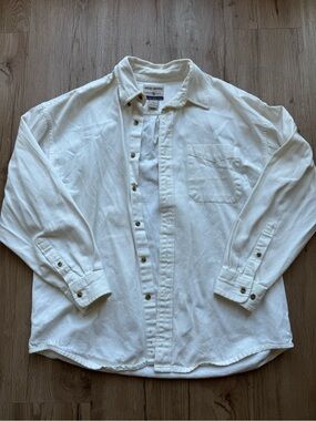 Vintage Men's White Button-Up Shirt